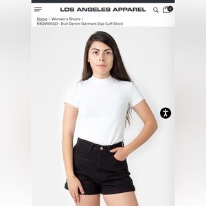 Los Angeles Apparel Black Denim Shorts - Brand New - Size 28